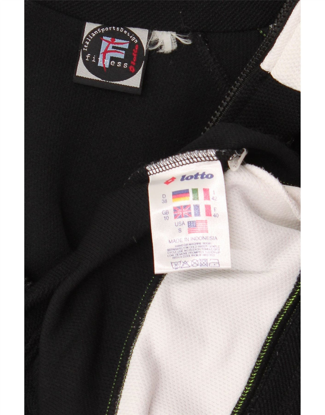 Jachetă de trening supradimensionată pentru femei Lotto UK 10 Small Black Colorblock