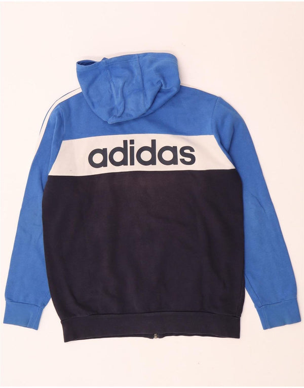 Pulover Adidas pentru băieți Graphic Zip Hoodie 13-14 ani, albastru, bumbac color bloc