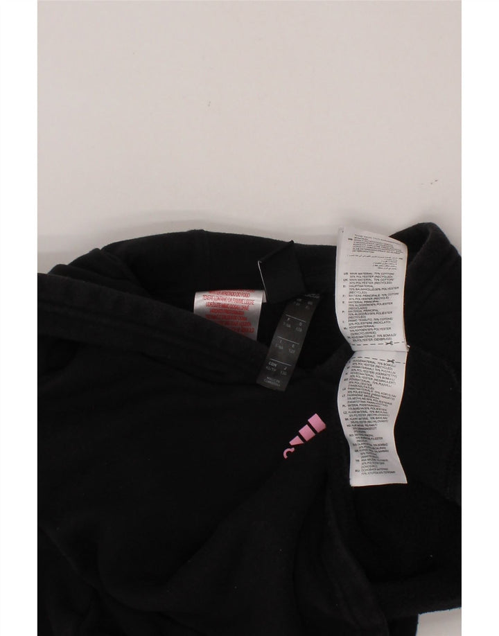 Pulover pentru fete ADIDAS Crop Hoodie 7-8 ani bumbac negru