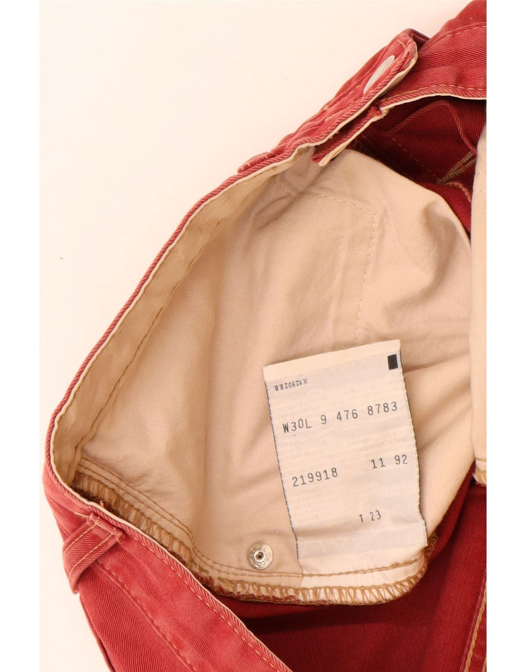 Pantaloni scurți din blugi pentru bărbați LEVI'S 476 W30 bumbac roșu mediu