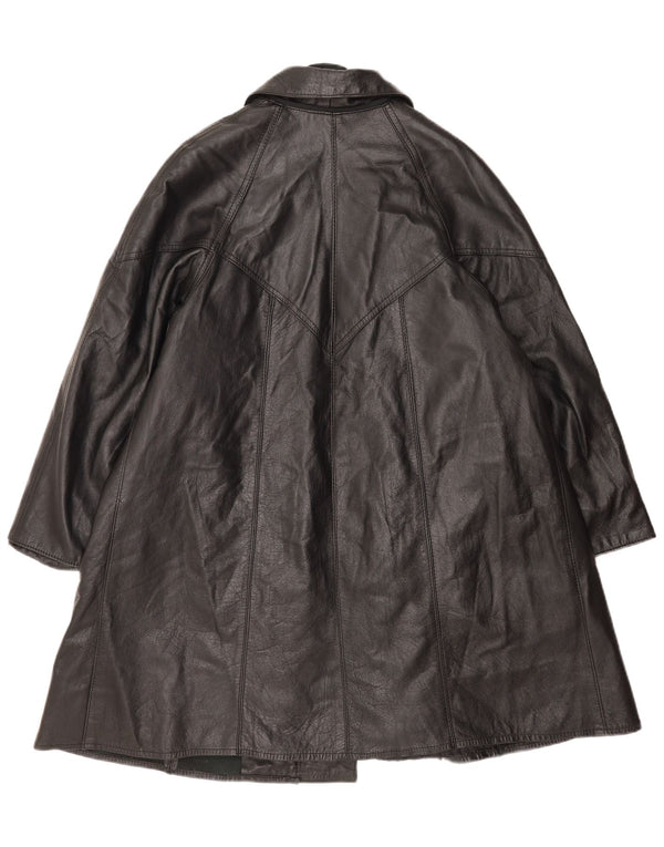 Palton din piele vintage pentru femei UK 14 mare negru