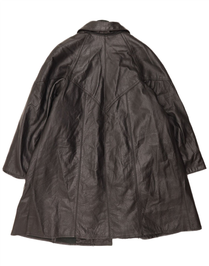 Palton din piele vintage pentru femei UK 14 mare negru