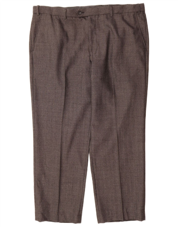 Marks & Spencer Pantaloni de costum drepte pentru bărbați, L40 L29 Lână gri