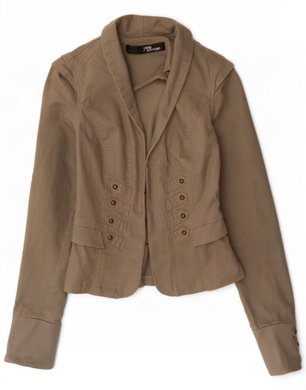 Jane Norman Blazer Jacket pentru femei UK 6 XS bumbac gri