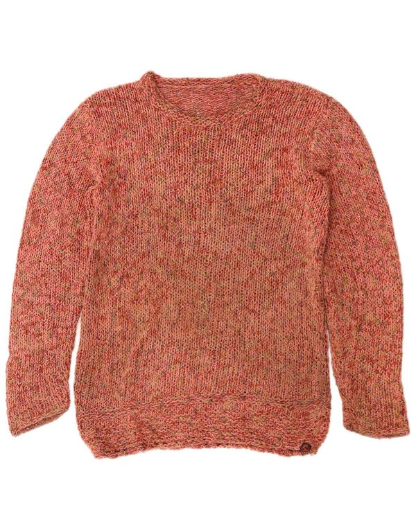 Pulover vintage pentru femei cu gât de barcă UK 14 Medium Burgundy Flecked