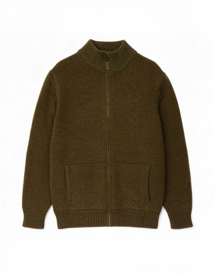 Pulover cardigan pentru bărbați L.L.Bean, lână de miel verde mare