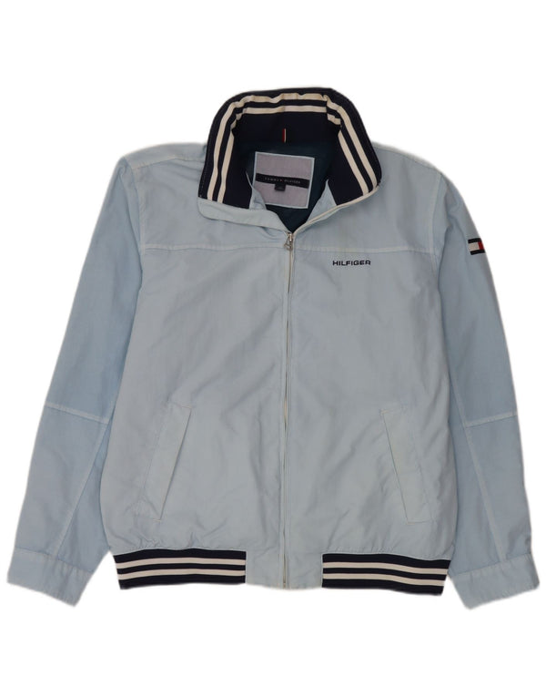 Jachetă bomber cu glugă grafică pentru bărbați Tommy Hilfiger UK 40, mare, cu dungi albastre