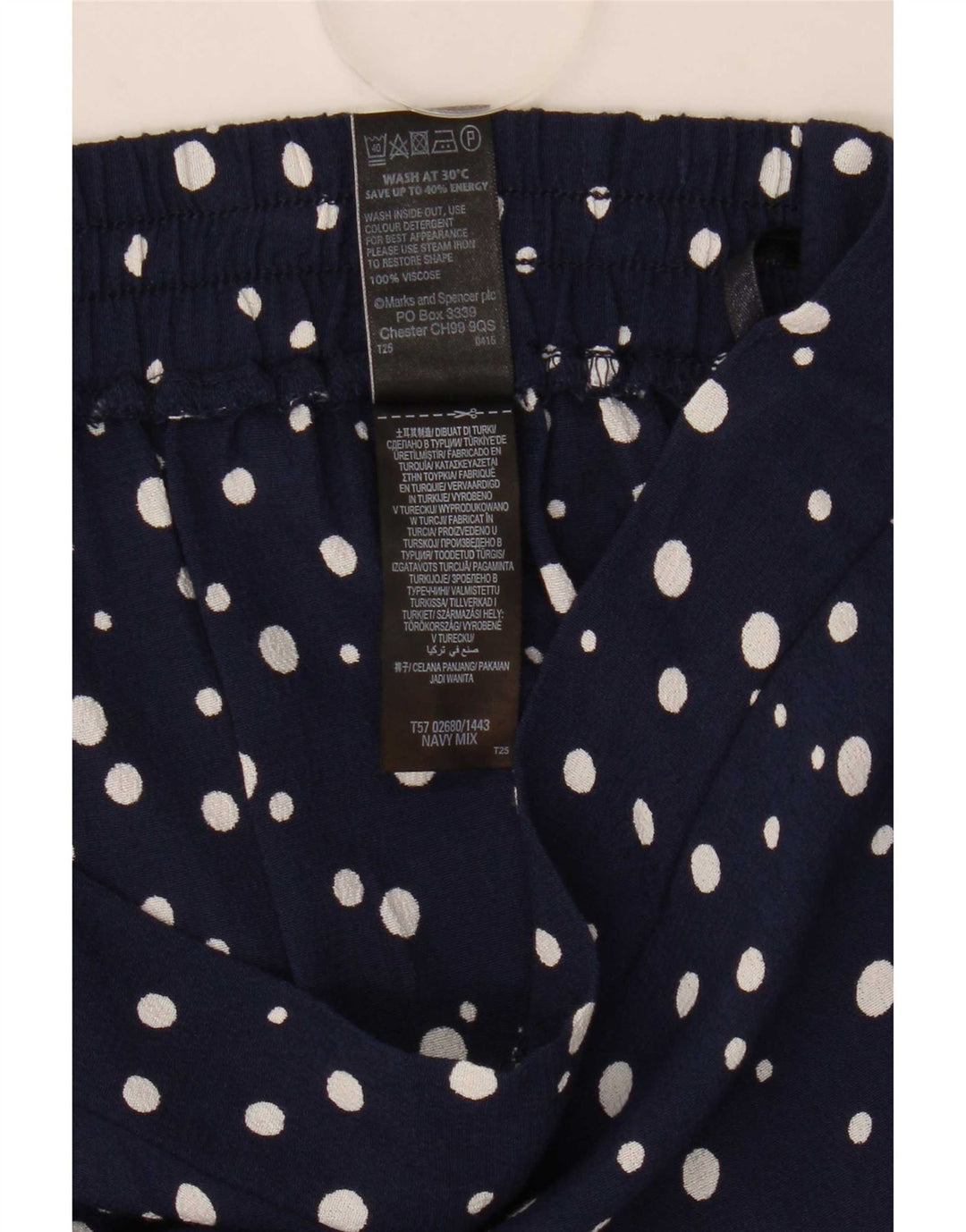 Bermude pentru femei Marks & Spencer UK 12 Medium W32 Bleumarin pete