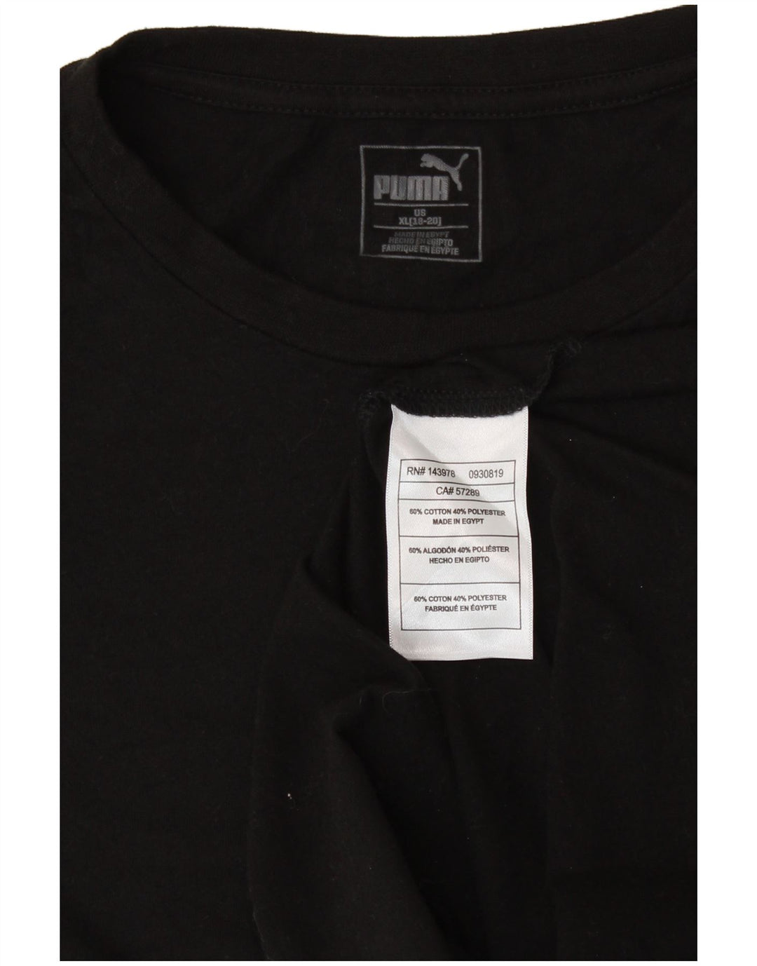 Top grafic PUMA pentru fete cu mânecă lungă 15-16 ani XL bumbac negru