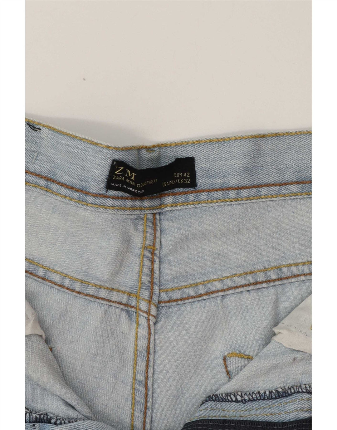 Blugi drepți pentru bărbați Zara EU 42 Large W32 L32 Albastru