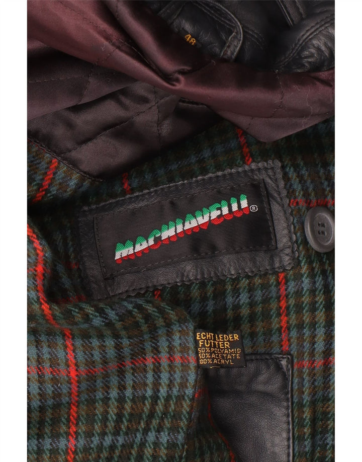 Palton Machiavelli din piele pentru bărbați IT 48 din piele gri medie