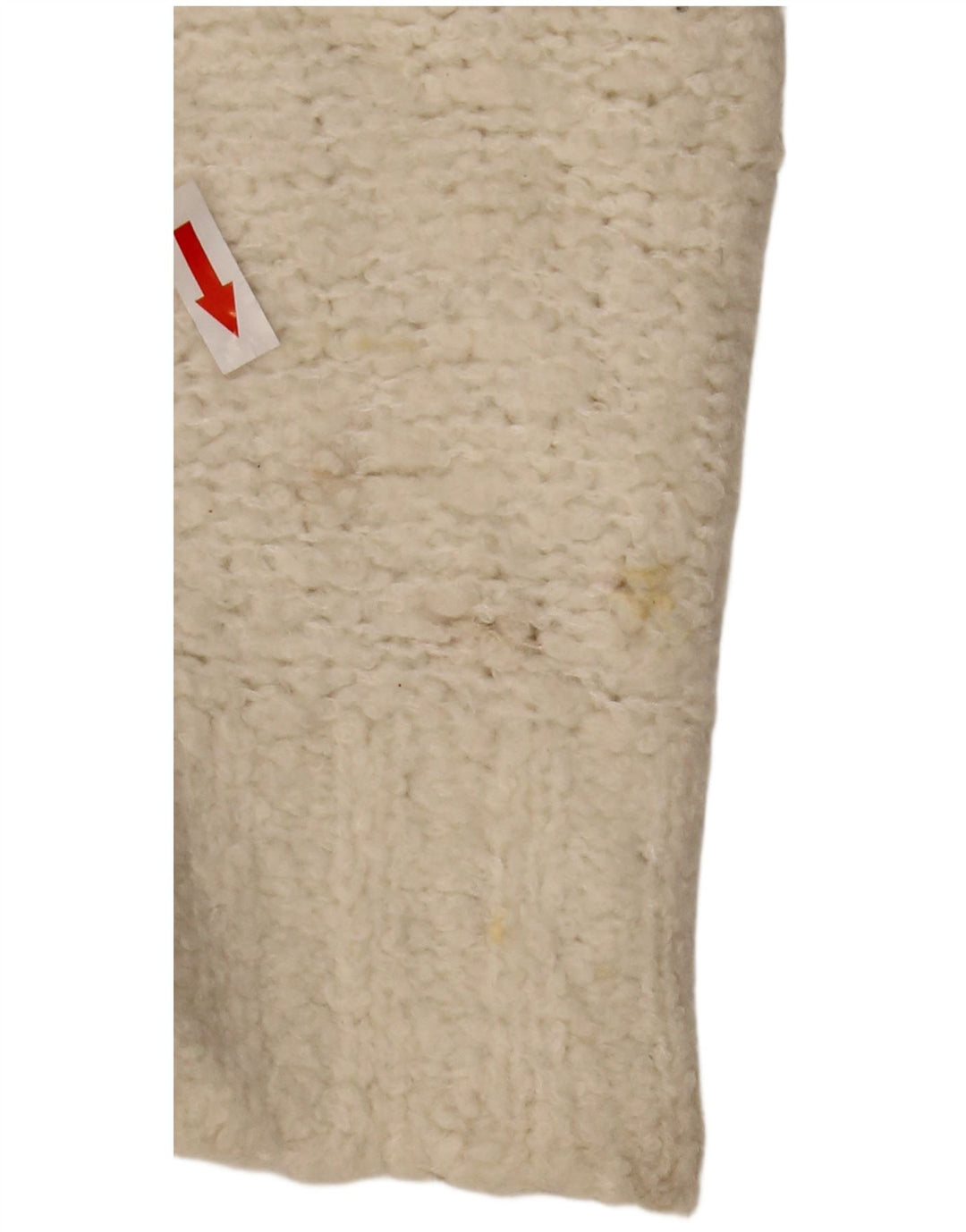 Pulover de damă vintage supradimensionat cu gât de barcă UK 14 Medium White