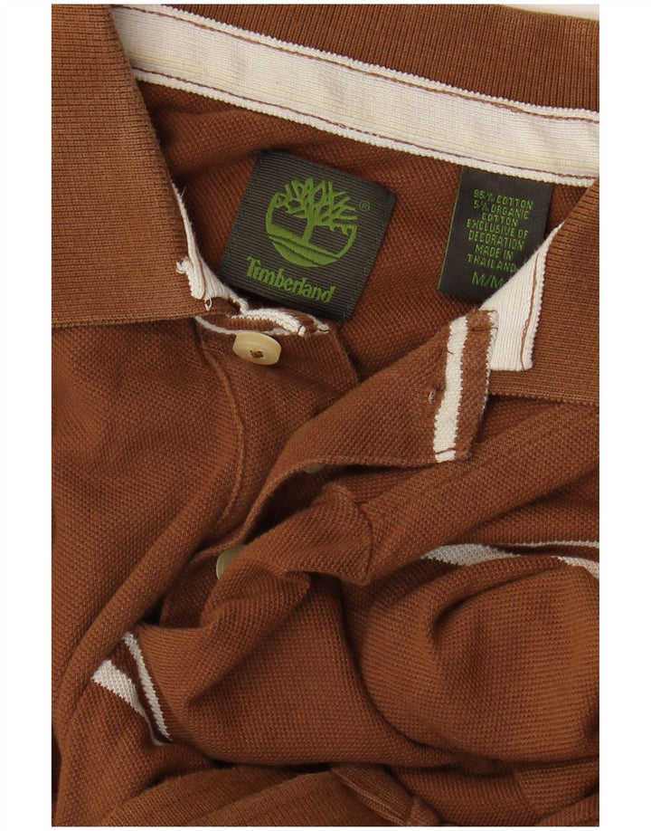 Tricou polo pentru bărbați TIMBERLAND, bumbac cu dungi maro mediu
