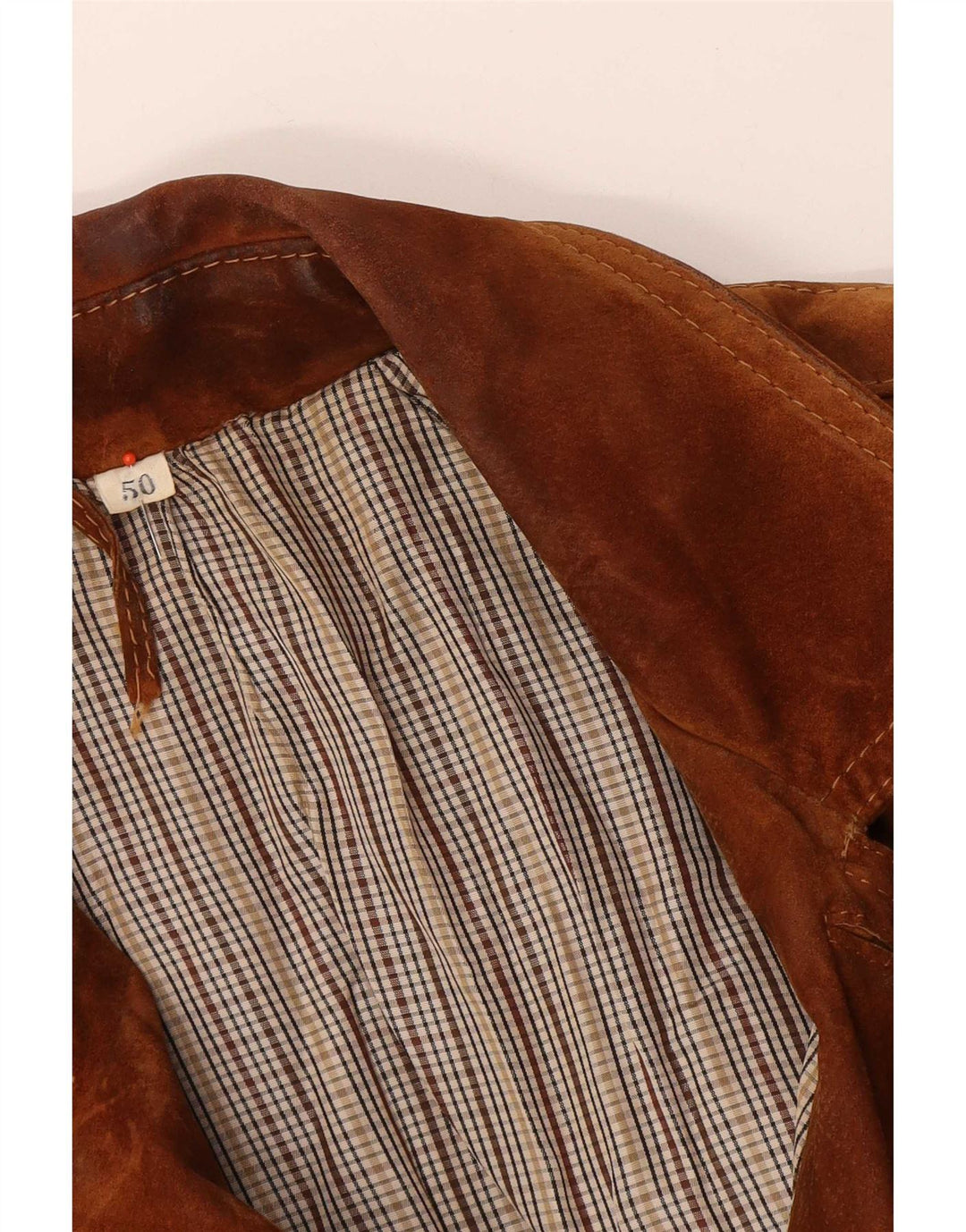 Jachetă Vintage pentru bărbați din piele intoarsa IT 50 Large Beige