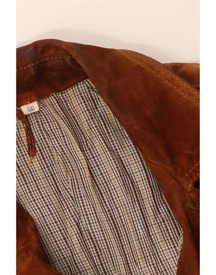 Jachetă Vintage pentru bărbați din piele intoarsa IT 50 Large Beige