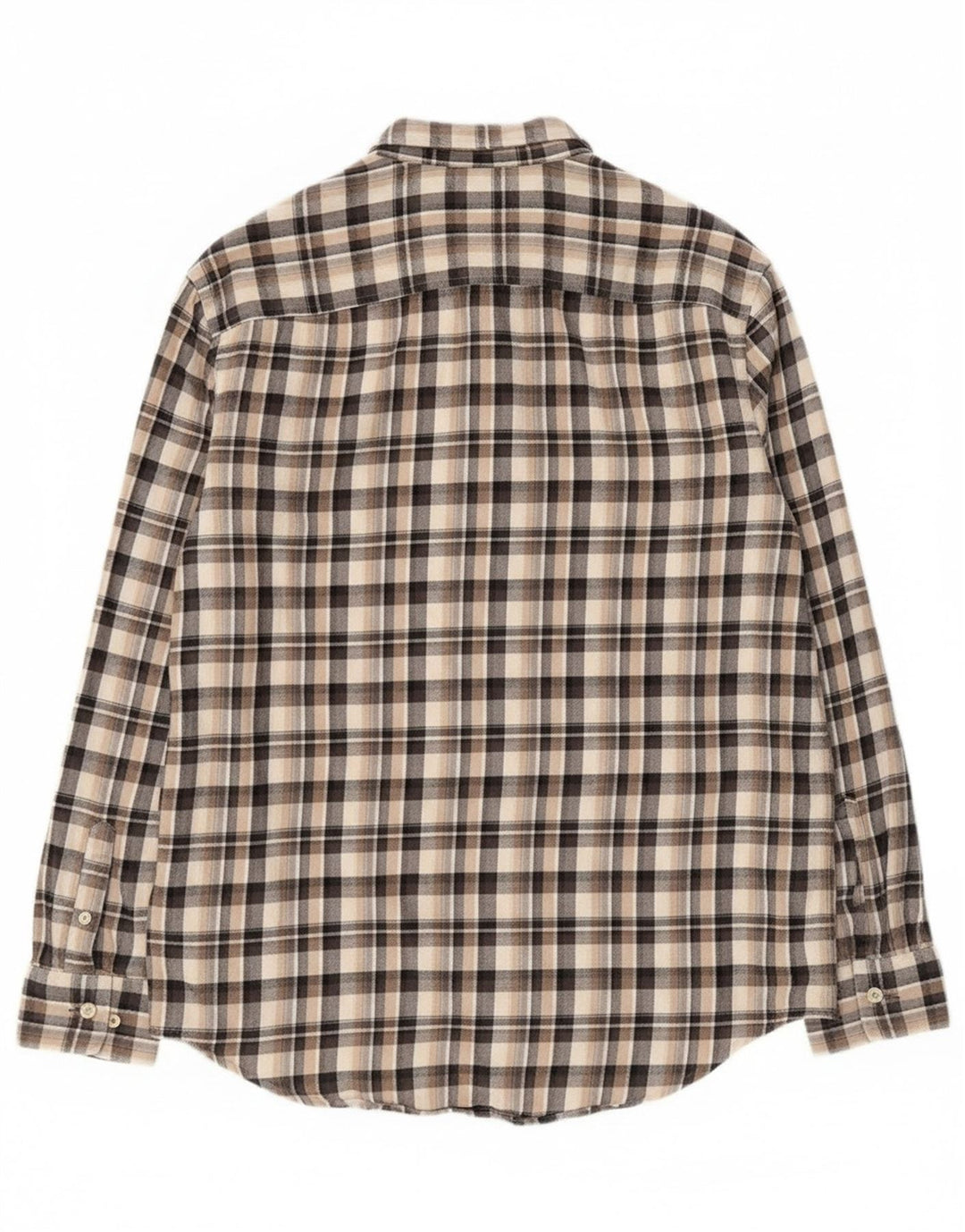 Cămașă de flanel pentru bărbați Calvin Klein, bumbac cu carouri, bej mediu
