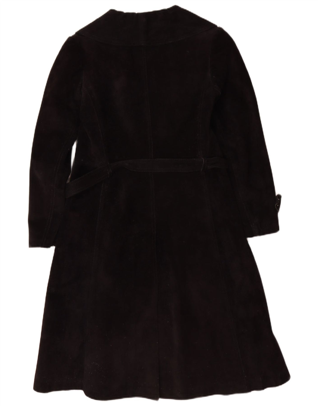 Palton din shearling vintage pentru femei UK 10 Mic din piele neagră