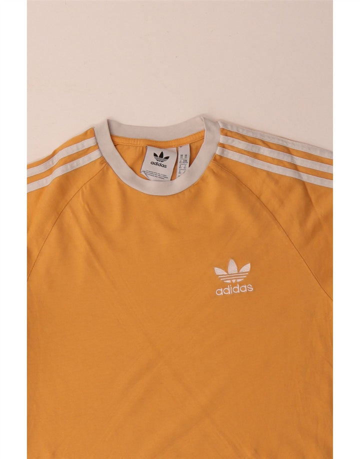 Top pentru bărbați Adidas cu mânecă lungă XS galben bumbac