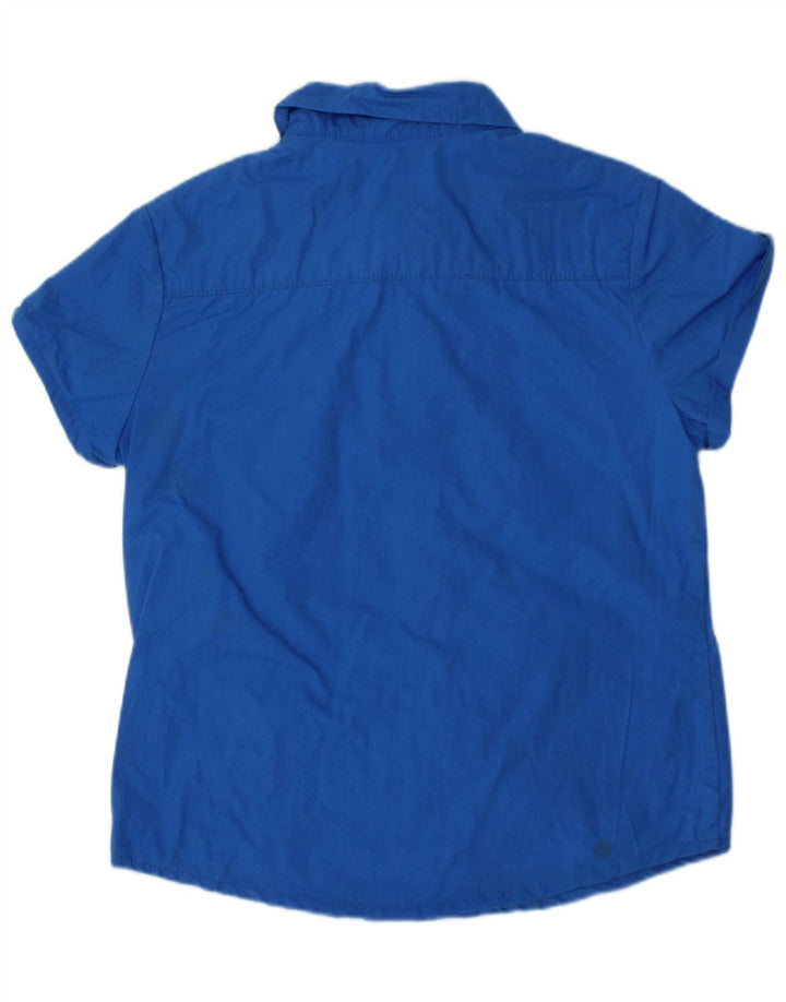 ARMANI Boys Slim Short Sleeve Shirt 3-4 Years Blue Cotton