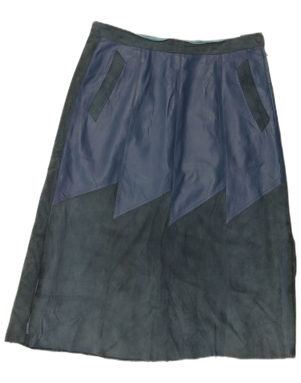 Fusta de piele pentru femei VINTAGE W30 albastru mediu