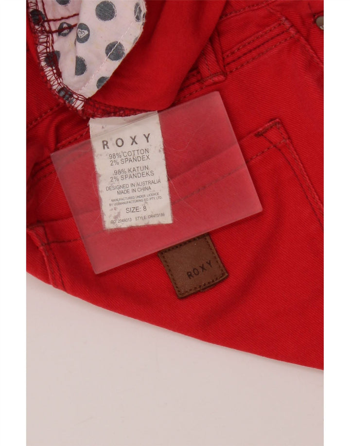 Blugi skinny pentru femei Roxy US 8 Medium W28 L27 Bumbac roșu