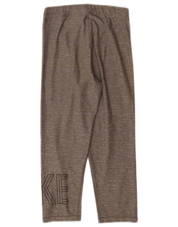 Leggings Nike Dri Fit Graphic Capri pentru femei UK 10 Small Gri Flecked