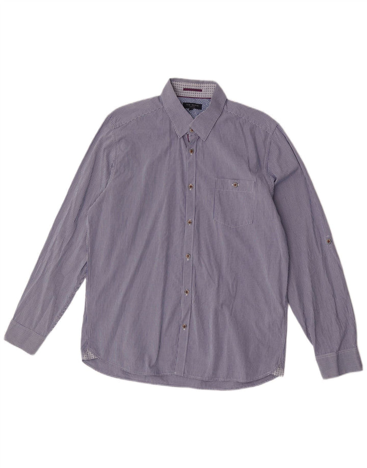 Cămașă pentru bărbați Ted Baker Mărimea 5 XL, bumbac vichy albastru bleumarin