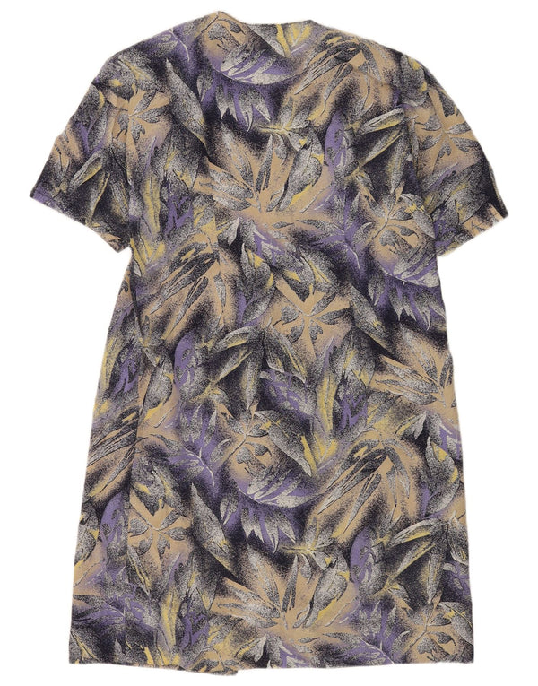 Vintage Womens Shift Dress UK 14 Medium Purple Floral