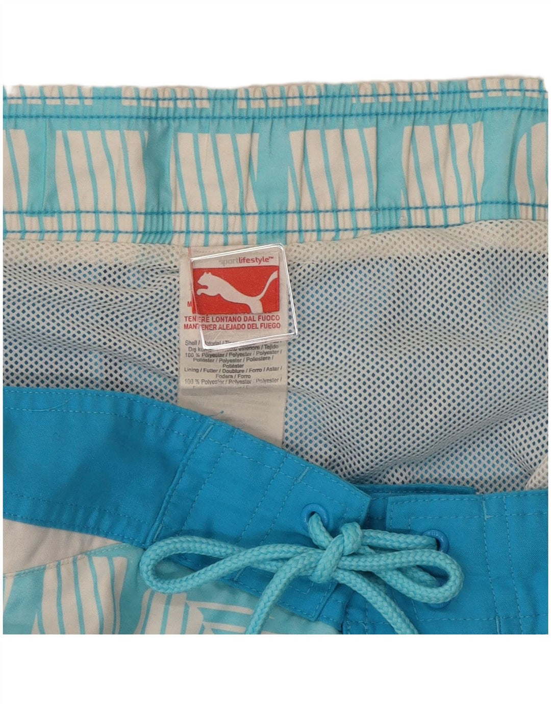 Pantaloni scurți de înot cu grafică Puma pentru bărbați, albastru mediu, poliester color bloc