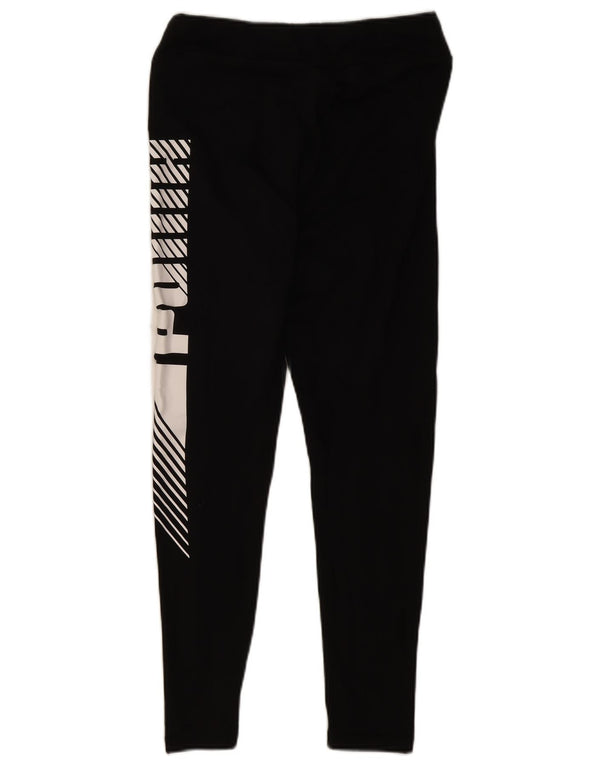 Puma Womens Graphic Leggings UK 12 Medium Black Cotton