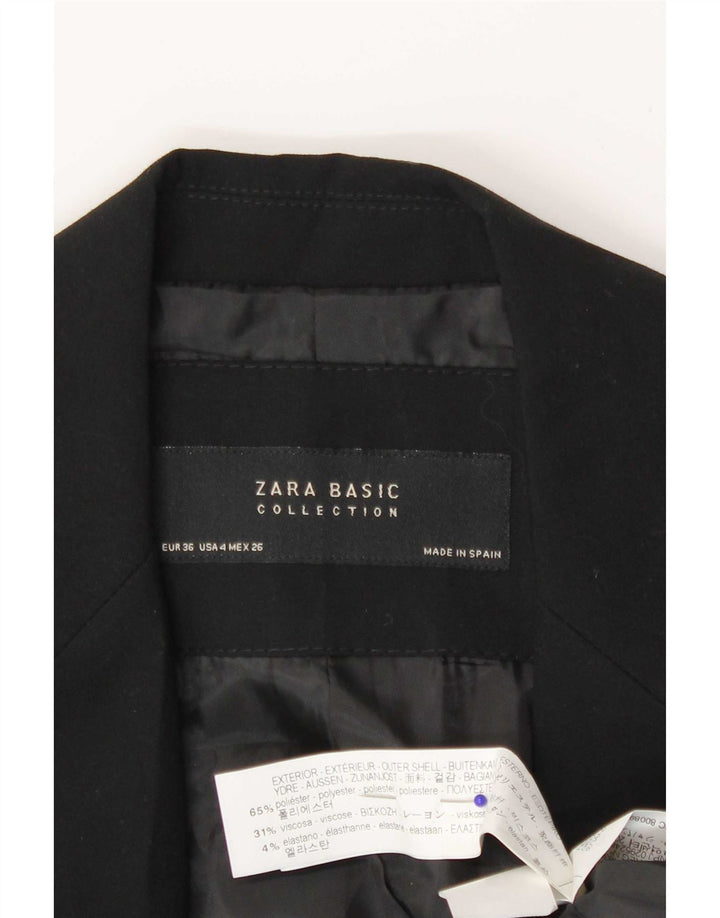 Jachetă pentru femei Zara cu 1 nasture EU 36 XS Poliester negru