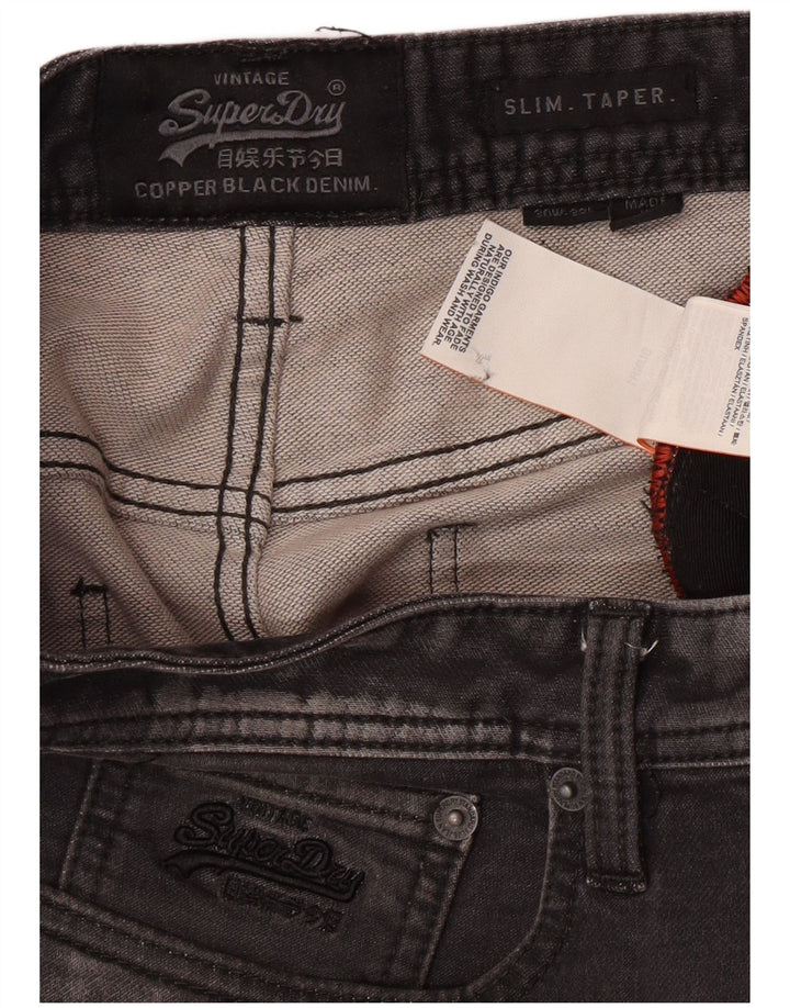 SUPERDRY blugi subțiri conici pentru bărbați W30 L32 bumbac gri