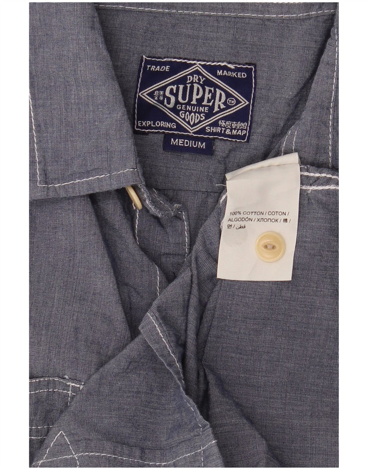 Cămașă pentru bărbați Superdry, bumbac albastru mediu