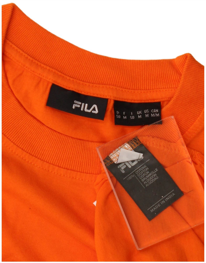 Tricou grafic pentru bărbați FILA Top din bumbac portocaliu mediu