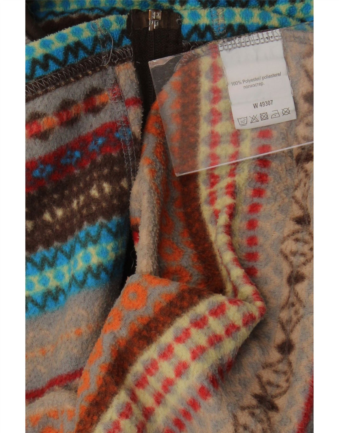 Jachetă din lână vintage pentru femei UK 18 XL maro din poliester Fair Isle