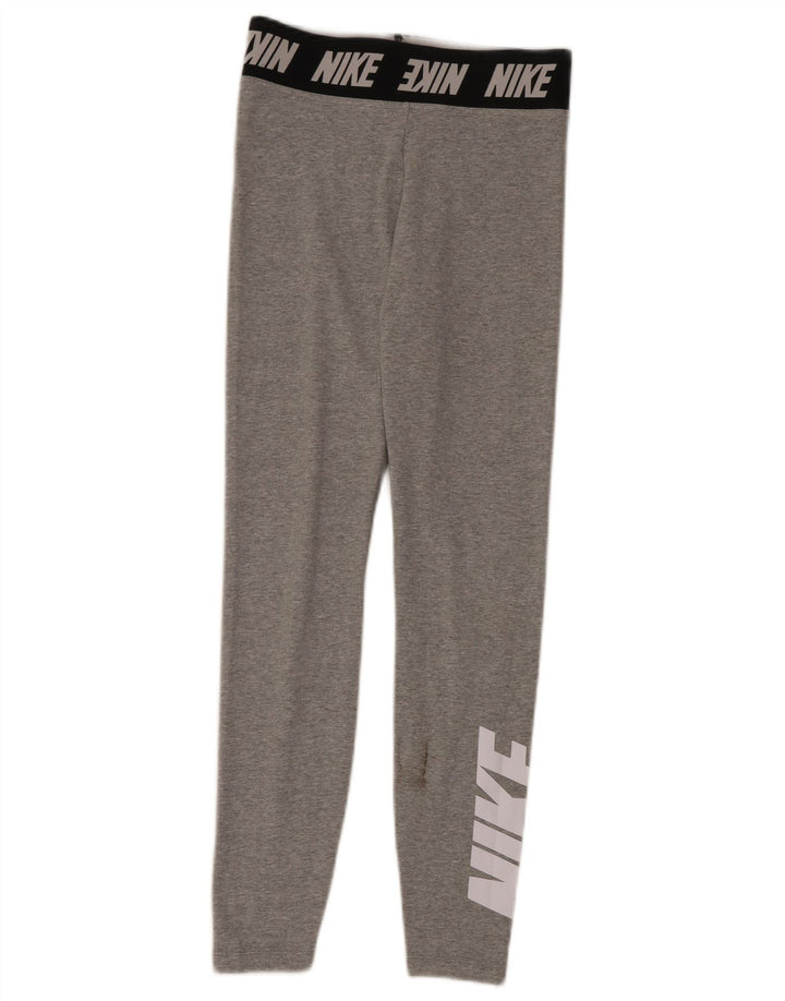 Leggings grafic Nike pentru femei UK 10, bumbac gri mic