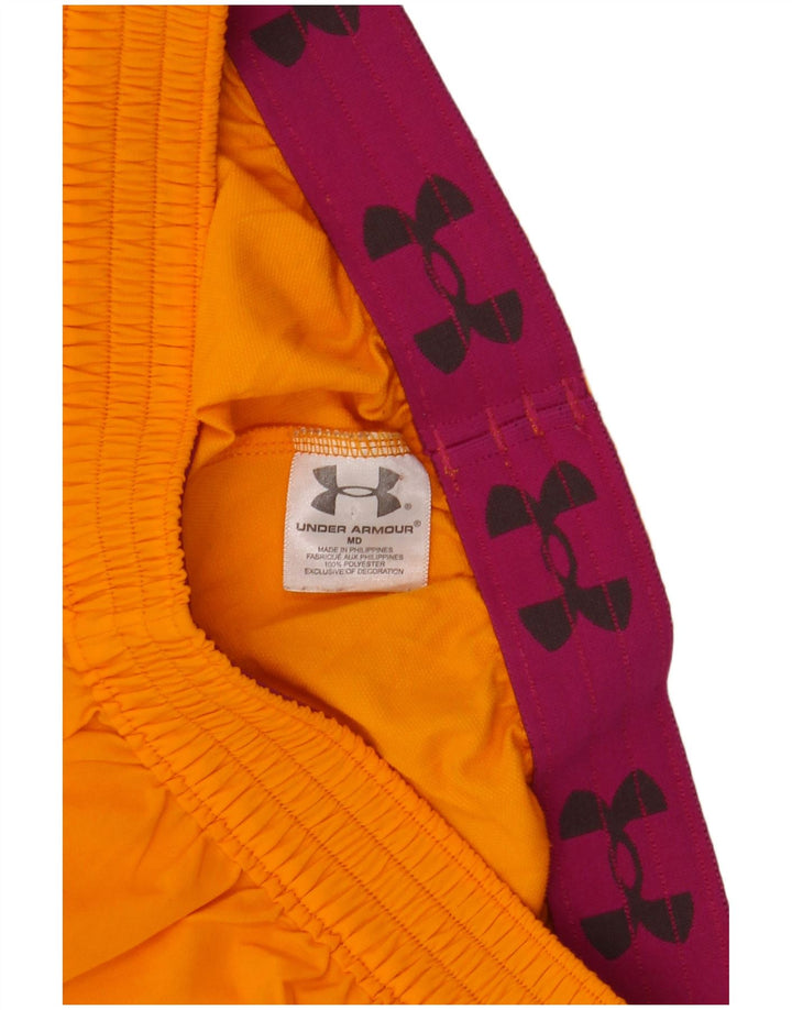 Pantaloni scurti sport Under Armour pentru femei UK 12 Poliester portocaliu mediu