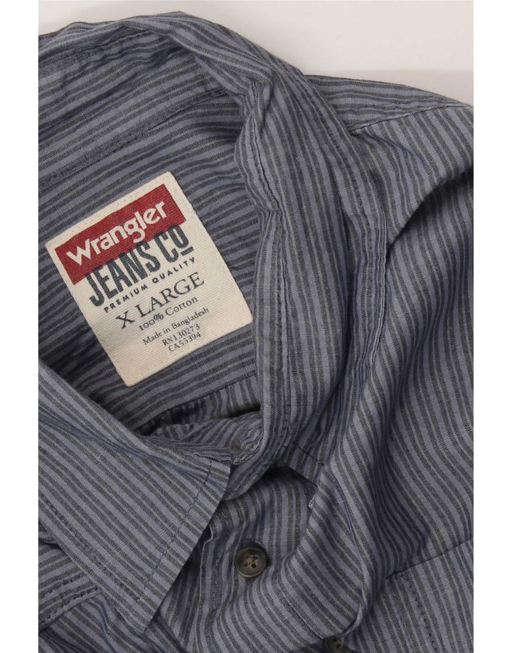 Cămașă pentru bărbați Wrangler XL, bumbac cu dungi albastre