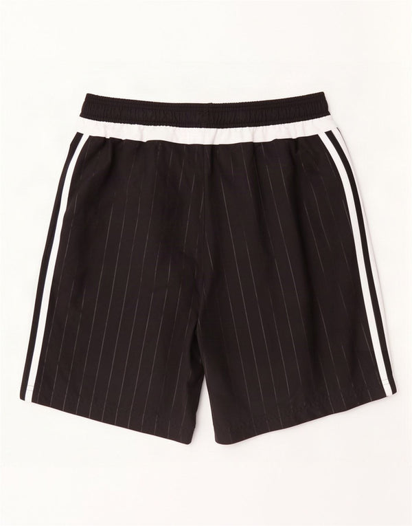 Pantaloni scurți sport Adidas pentru bărbați, poliester cu dungi medii, negre