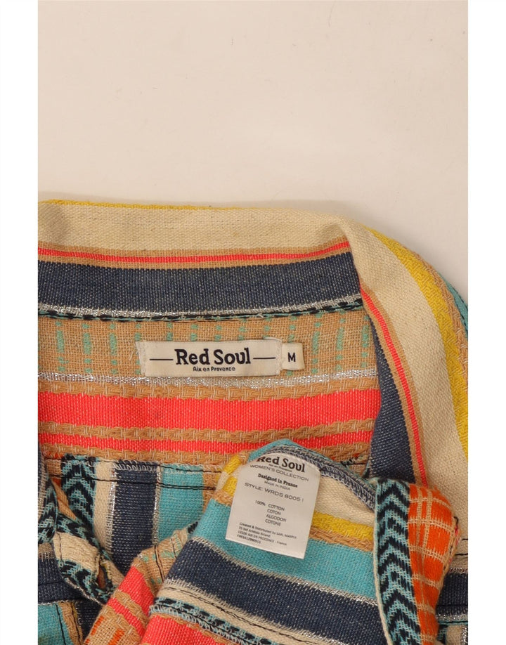 Jachetă pentru femei VINTAGE UK 12, bumbac cu dungi medii, multicolore