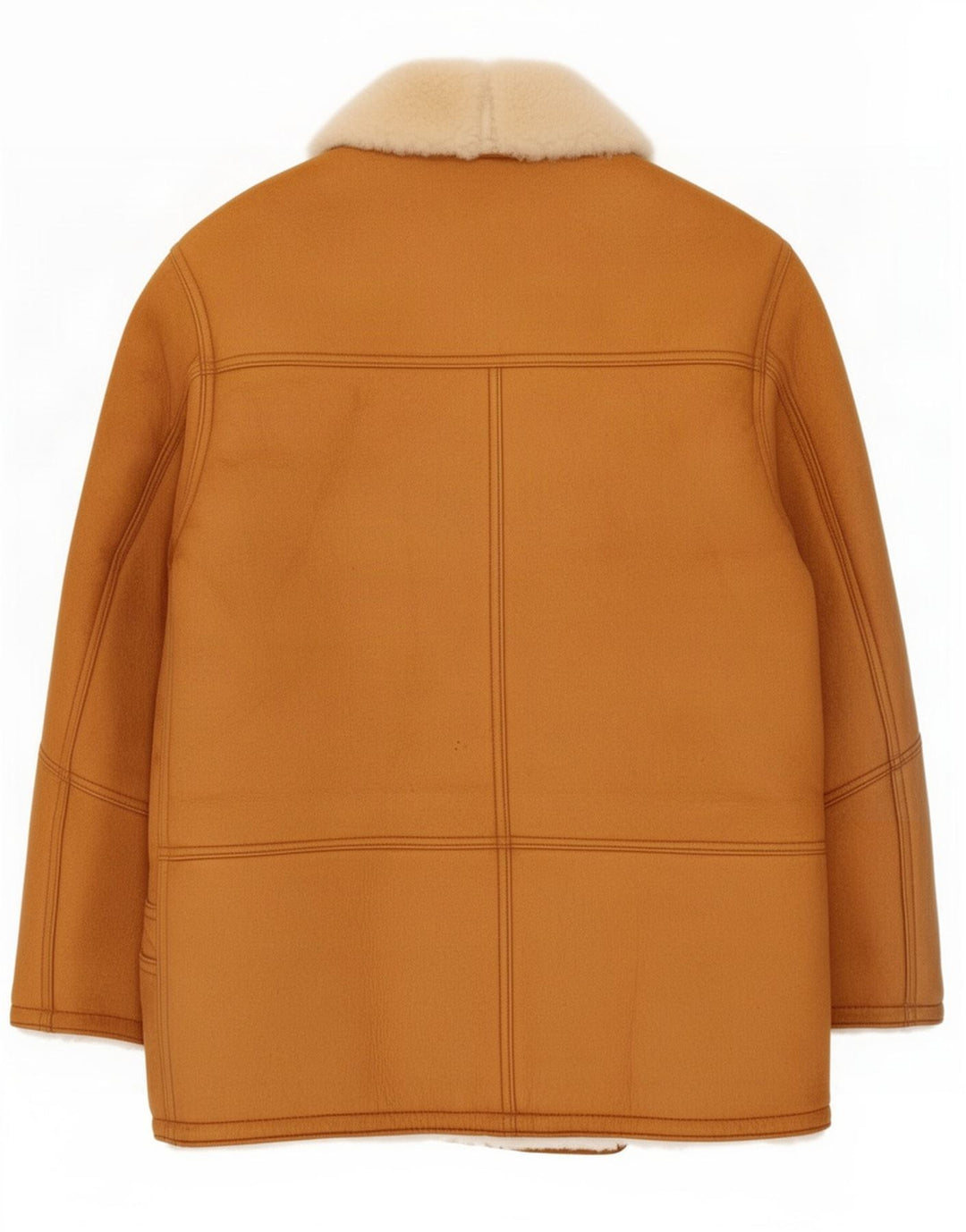 Jachetă vintage bărbătească din shearling IT 50 mare maro colorblock