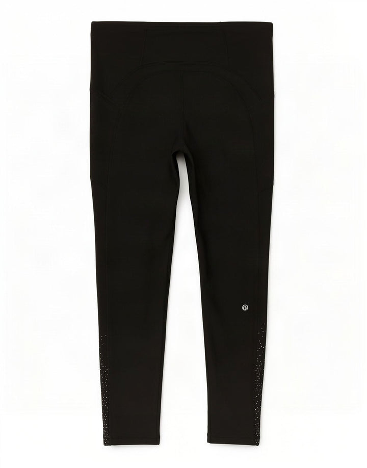 Leggings Crop Lululemon pentru femei US 10 Large Black Spotted