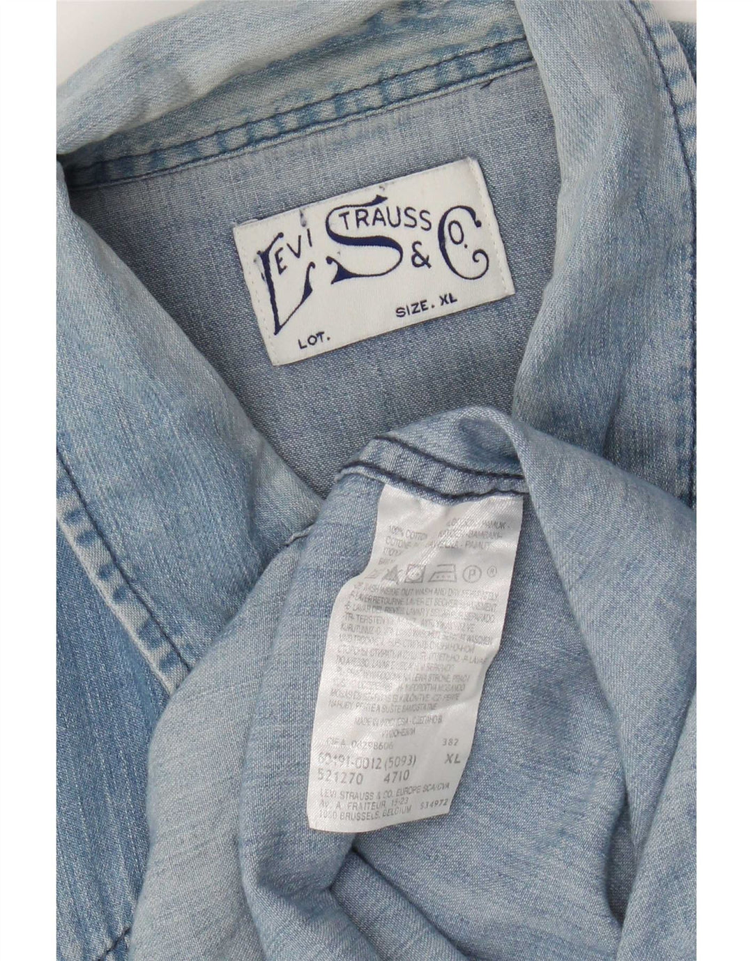 Cămașă de blugi pentru bărbați Levi's XL, bumbac albastru
