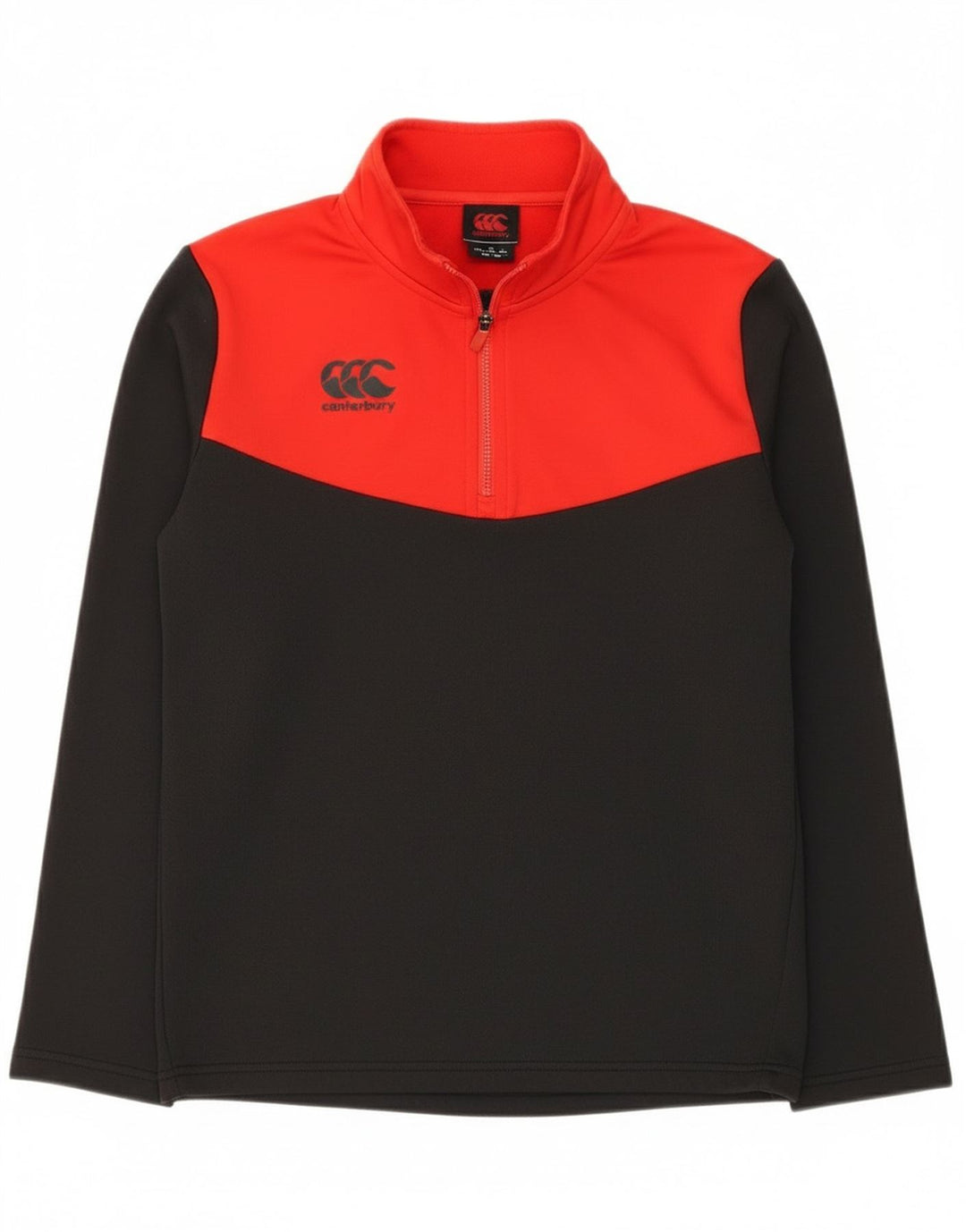 Hanorac Canterbury pentru băieți, cu fermoar, cu gât, 13-14 ani, negru, bloc de culoare