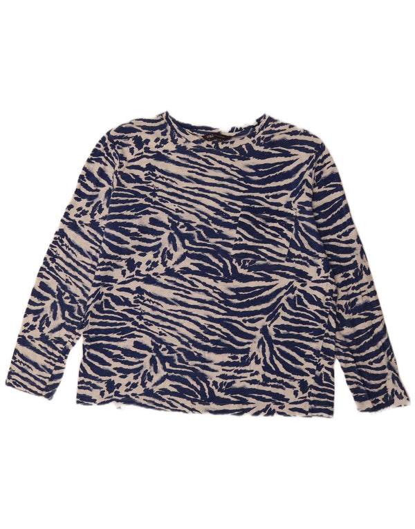 Marks & Spencer Top pentru femei cu mânecă lungă UK 12 Medium Bleumarin Animal Print