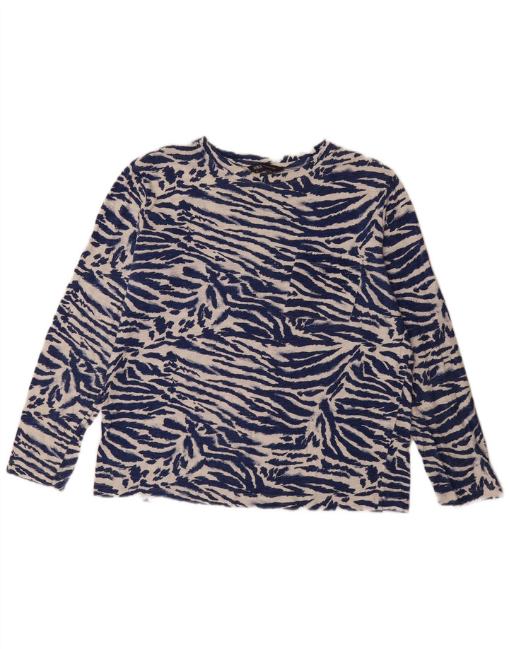Marks & Spencer Top pentru femei cu mânecă lungă UK 12 Medium Bleumarin Animal Print