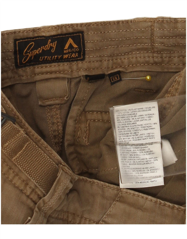 Pantaloni scurti cargo Superdry pentru bărbați W32, bumbac mediu kaki