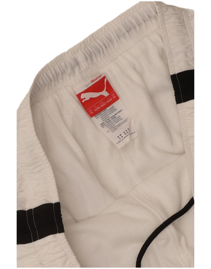 Pantaloni scurți sport grafic Puma pentru bărbați XL, alb, poliester color bloc