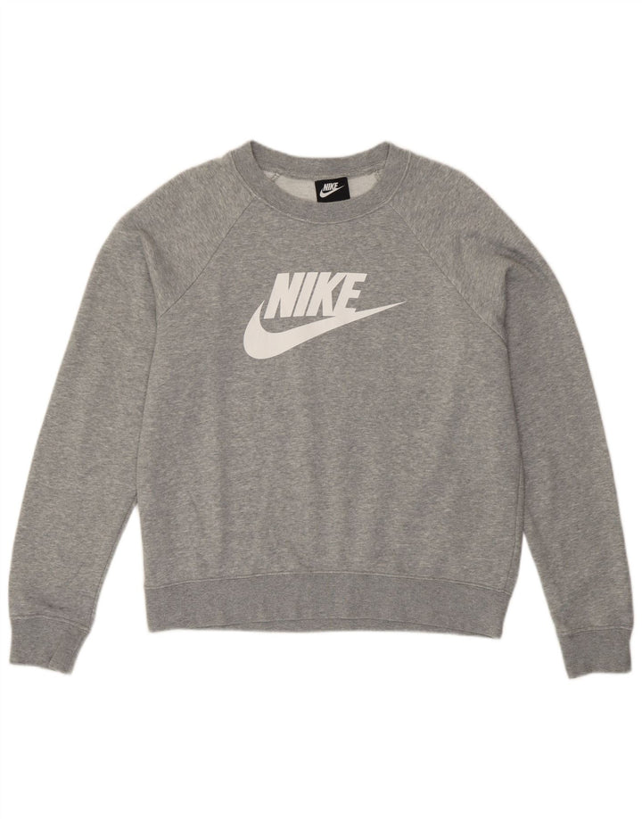 Hanorac grafic Nike pentru bărbați, bumbac cu pete, gri mediu