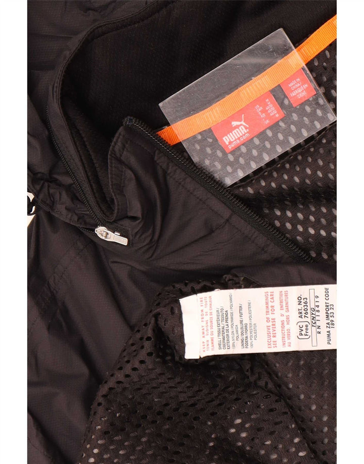 Jachetă de ploaie cu glugă grafică Puma pentru bărbați UK 38 Nylon mediu negru